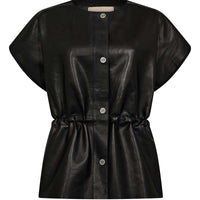 Mos Mosh MMAylin Leahter Waistcoat Black