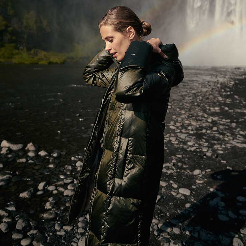 Mos Mosh MMNova Metallic Down Jacket Forest Night - J BY J Fashion