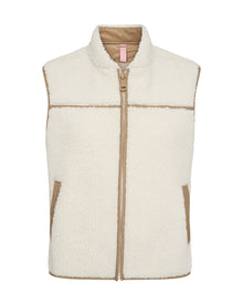 Mos Mosh MMRowe Teddy Waistcoat Ecru - J BY J Fashion