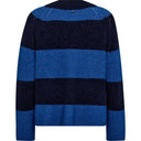 Mos Mosh MMTaci Stripe LS V-Neck Knit Maritime Blue