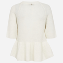 Mos Mosh MMThora SS O-Neck Frill Knit Ecru - J BY J Fashion
