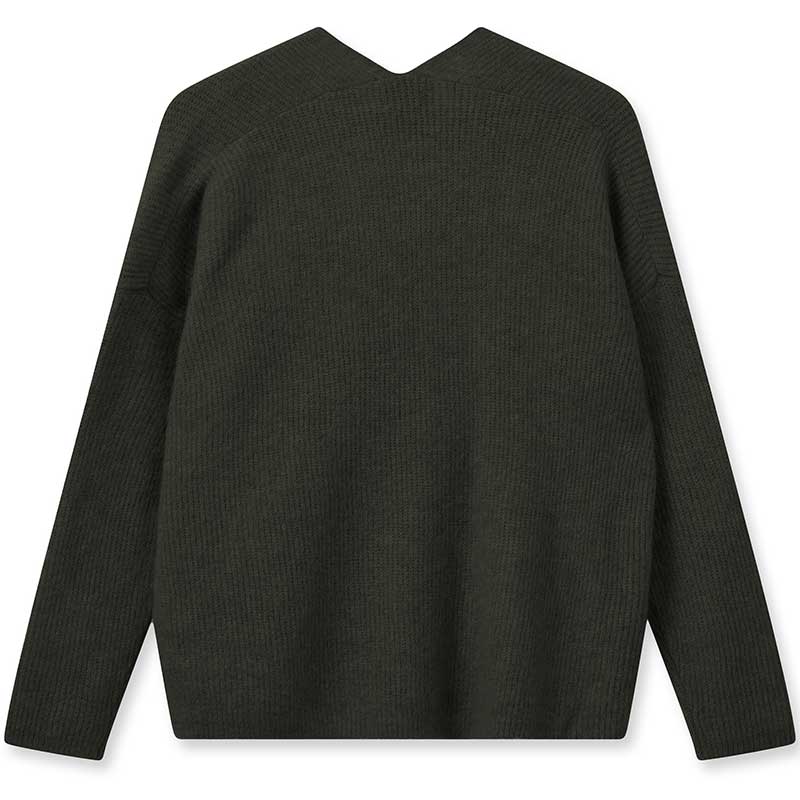 Mos Mosh MMThora V-Neck Knit Grape Leaf - J BY J Fashion