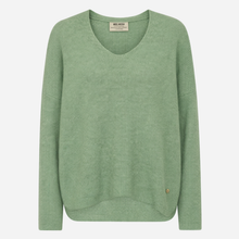 Mos Mosh MMThora V-Neck Knit Turf Green - J BY J Fashion