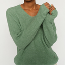 Mos Mosh MMThora V-Neck Knit Turf Green - J BY J Fashion