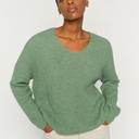 Mos Mosh MMThora V-Neck Knit Turf Green - J BY J Fashion