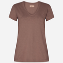 Mos Mosh MMArden Organic V-SS Tee Coffee Quartz