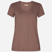 Mos Mosh MMArden Organic V-SS Tee Coffee Quartz - J BY J Fashion
