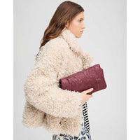 Munthe Foluke Leather Clutch Bordeaux
