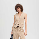 Munthe Lillian Velvet Vest Latte