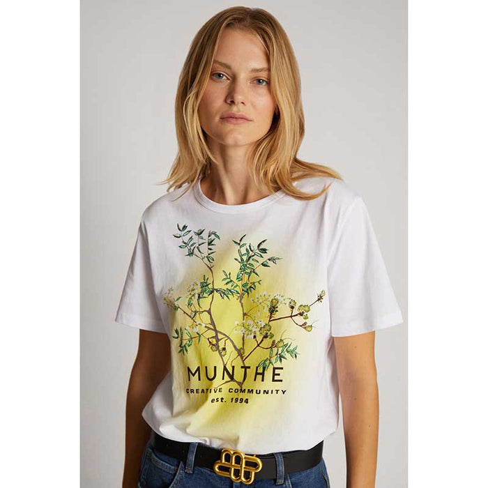 Munthe Omeo Logo T-Shirt Hvid - J BY J Fashion