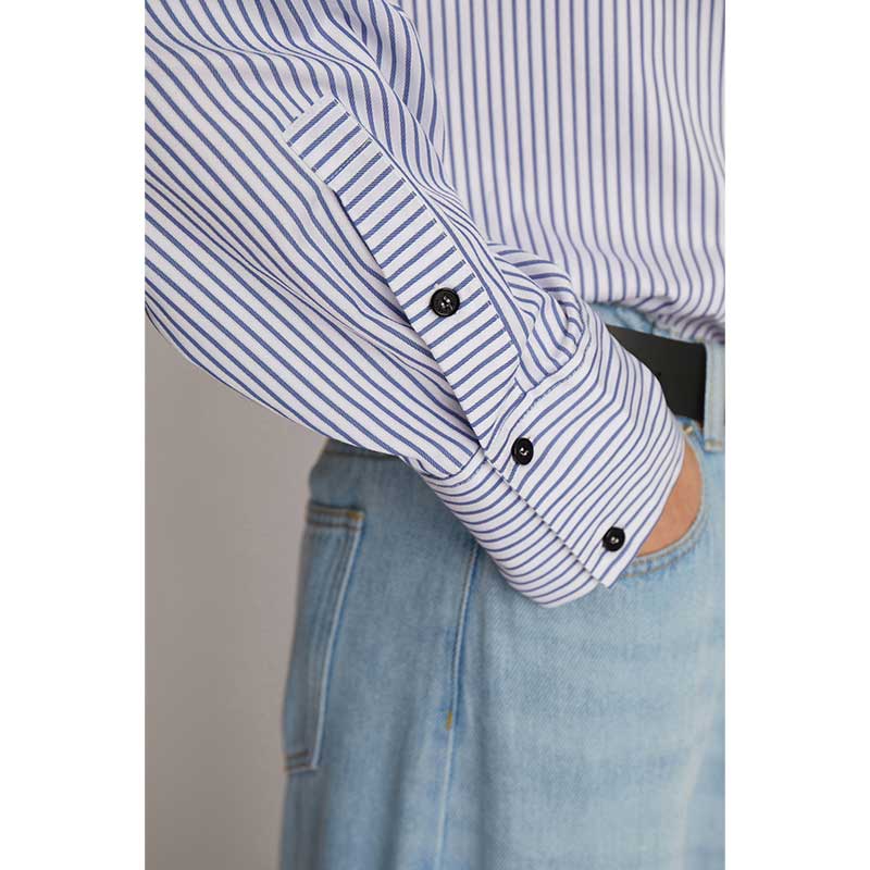 Munthe Ontario Oversized Striped Shirt Lyseblå - J BY J Fashion