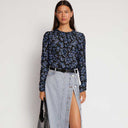 Munthe Seima Flower Blouse Black - J BY J Fashion