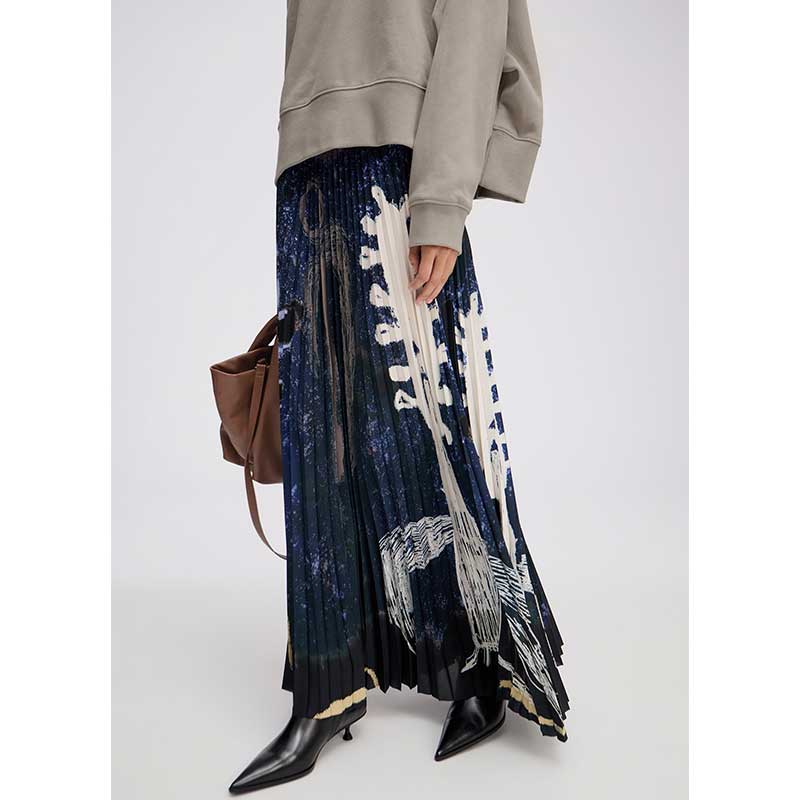 Munthe Taulla Plizze Skirt Navy