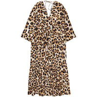 Munthe Ublue Long Leopard Dress Mocca