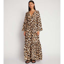 Munthe Ublue Long Leopard Dress Mocca