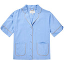 Munthe Ushi SS Pinstripe Shirt Blue