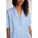 Munthe Ushi SS Pinstripe Shirt Blue