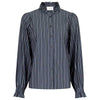 NEO NOIR BRIANNA DOUBLE STRIPE BLOUSE MØRKEGRÅ