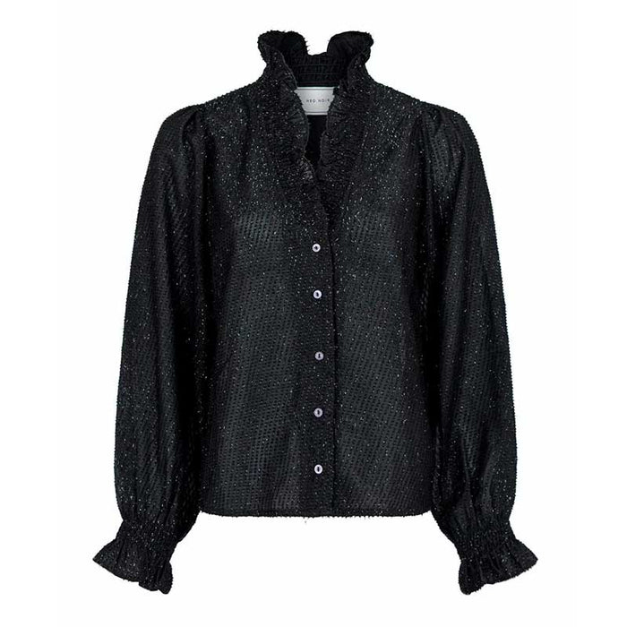 NEO NOIR BRIELLE GLITTER BLOUSE SORT