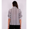 NEO NOIR CHACHA GRAPHIC BLOUSE GRÅ