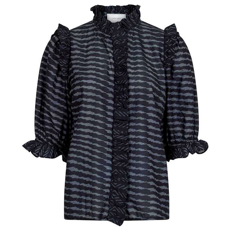 NEO NOIR CHACHA GRAPHIC BLOUSE SORT