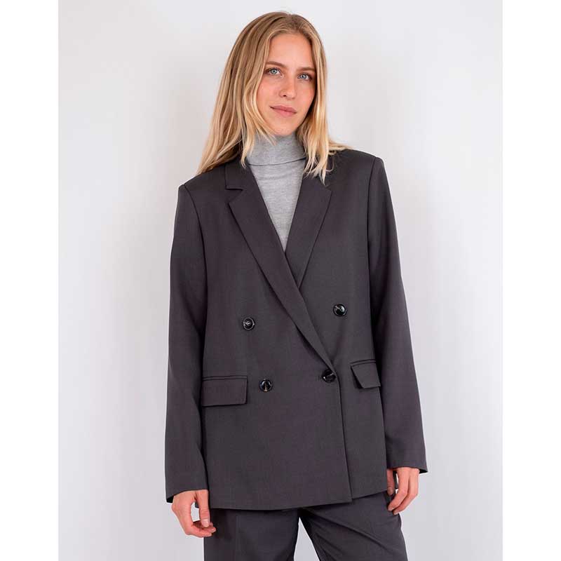 NEO NOIR JAY MELANGE BLAZER MØRKEGRÅ