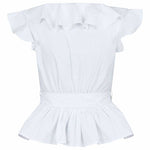NEO NOIR JOSELINE POPLIN TOP HVID