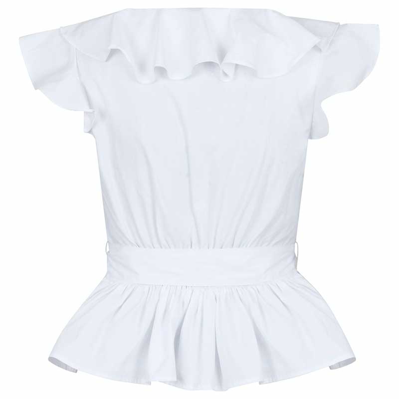 NEO NOIR JOSELINE POPLIN TOP HVID