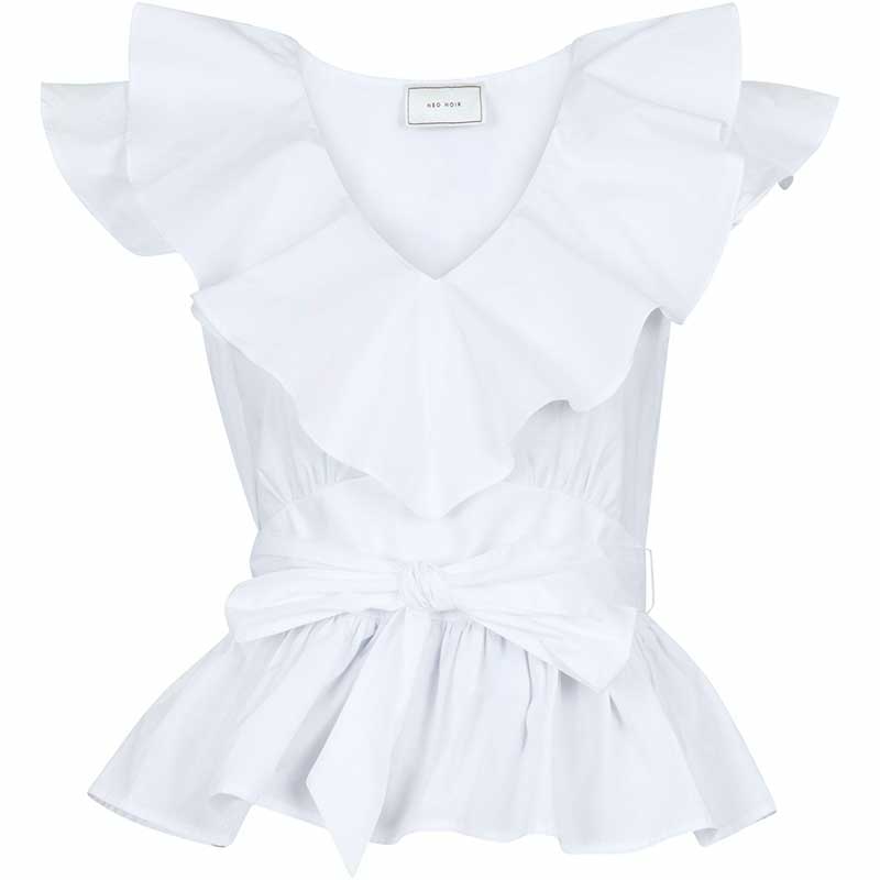 NEO NOIR JOSELINE POPLIN TOP HVID