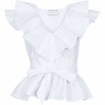NEO NOIR JOSELINE POPLIN TOP HVID