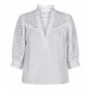 NEO NOIR KITA EMBROIDERY BLOUSE HVID