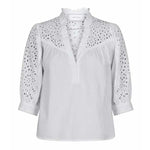 NEO NOIR KITA EMBROIDERY BLOUSE HVID
