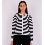 NEO NOIR LIMONE STRIPE KNIT JACKET HVID