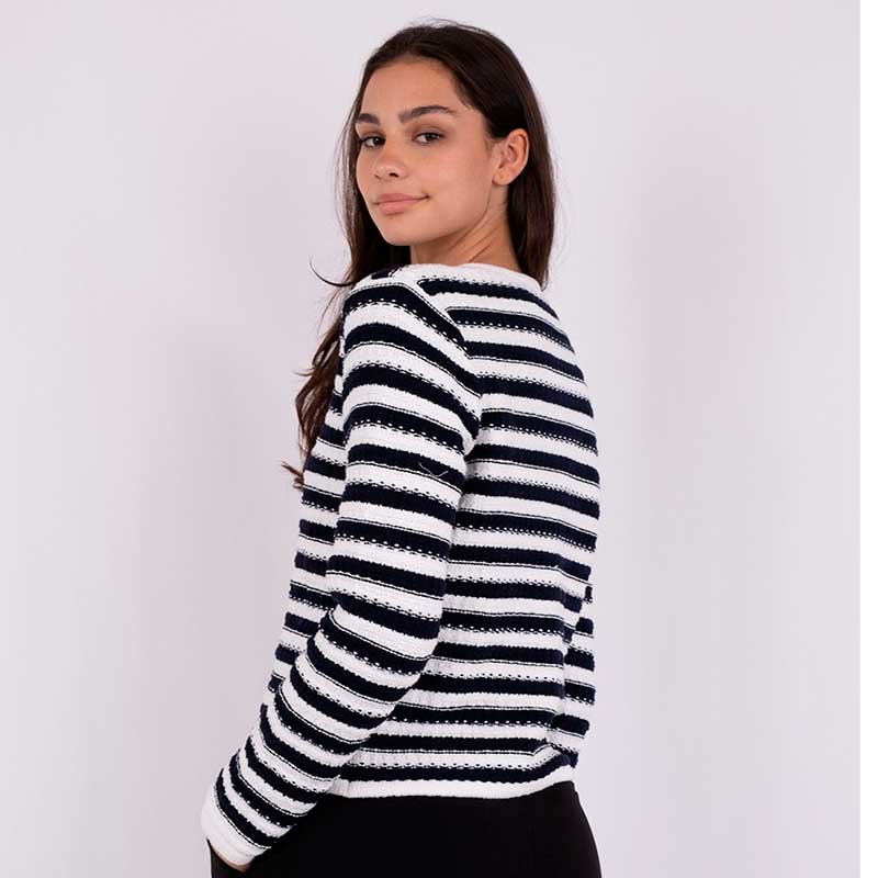 NEO NOIR LIMONE STRIPE KNIT JACKET HVID