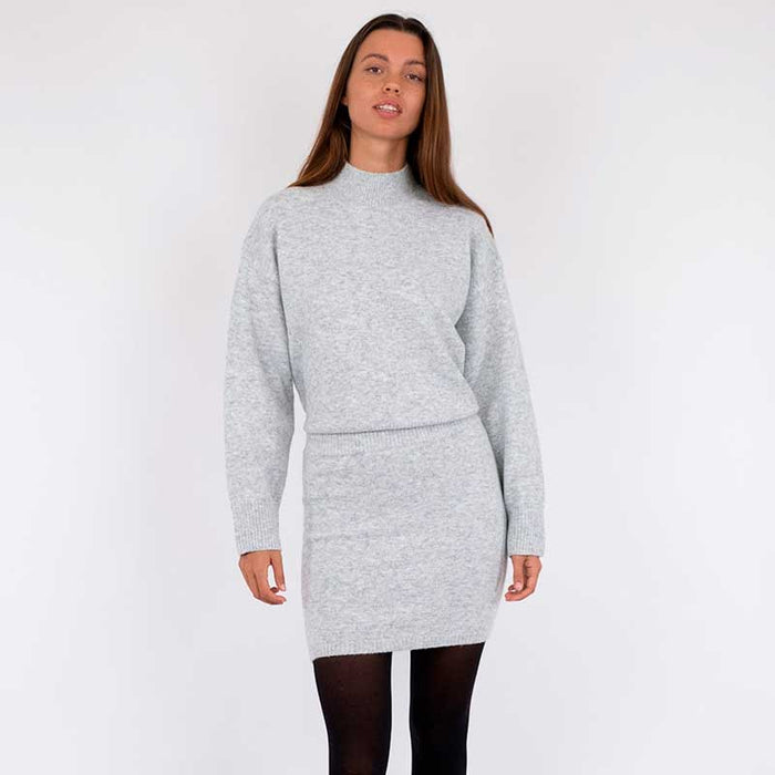 NEO NOIR MARIE KNIT SKIRT LYSEGRÅ