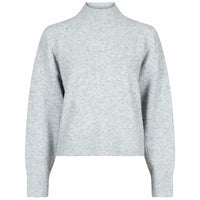 NEO NOIR PAULINA KNIT BLOUSE LYSEGRÅ-J BY J Fashion