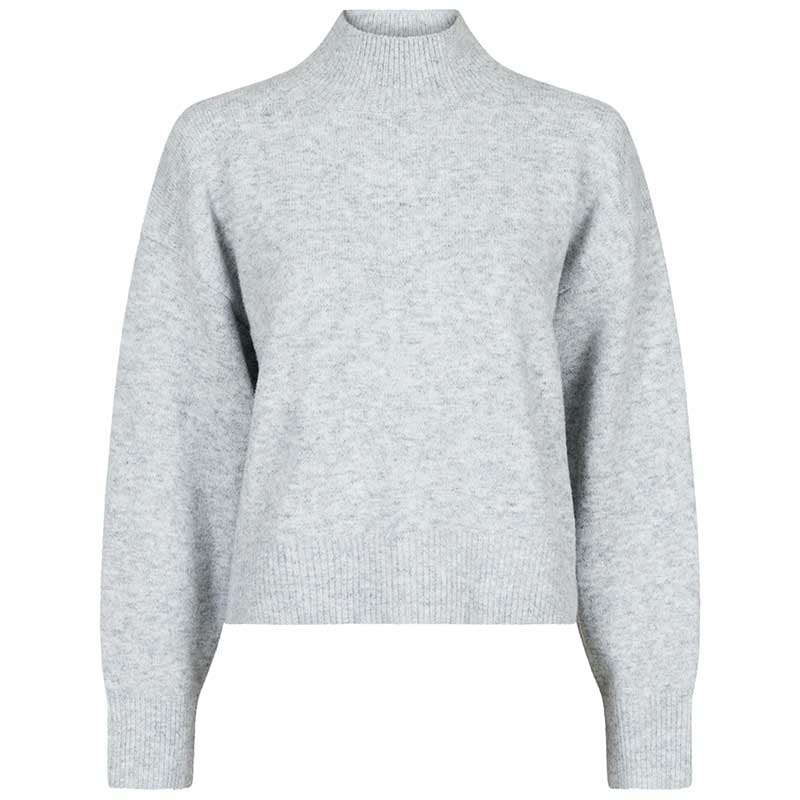 NEO NOIR PAULINA KNIT BLOUSE LYSEGRÅ-J BY J Fashion