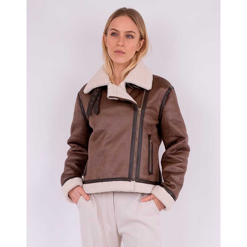 NEO NOIR SADIE TEDDY JACKET BRUN