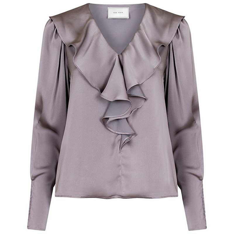 NEO NOIR SANDIE SATEEN BLOUSE GRÅ