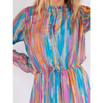 NEO NOIR SILO BLURRED STRIPE DRESS PINK