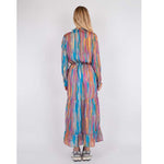 NEO NOIR SILO BLURRED STRIPE DRESS PINK