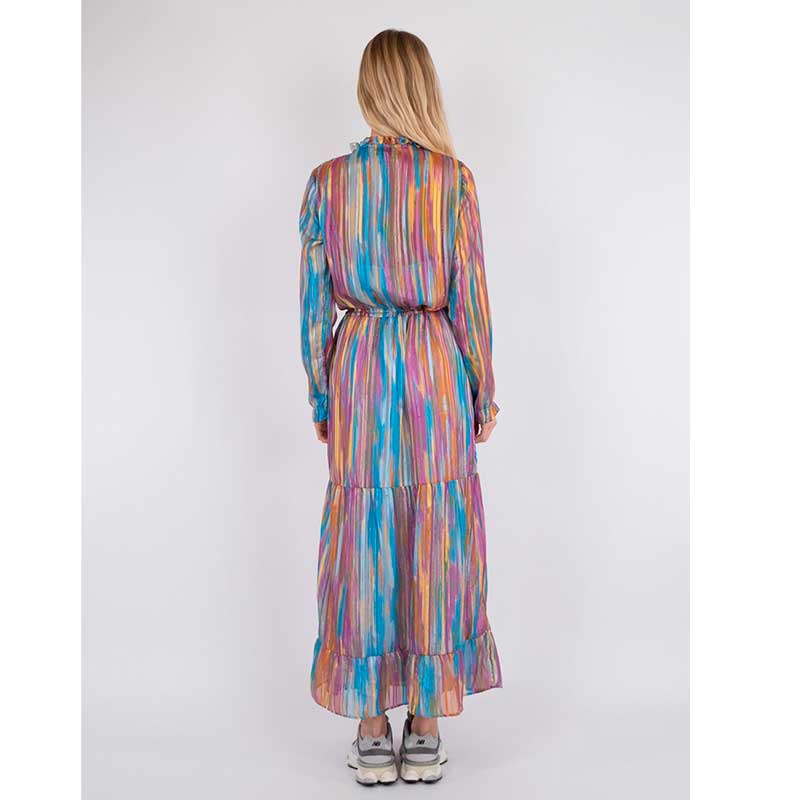 NEO NOIR SILO BLURRED STRIPE DRESS PINK