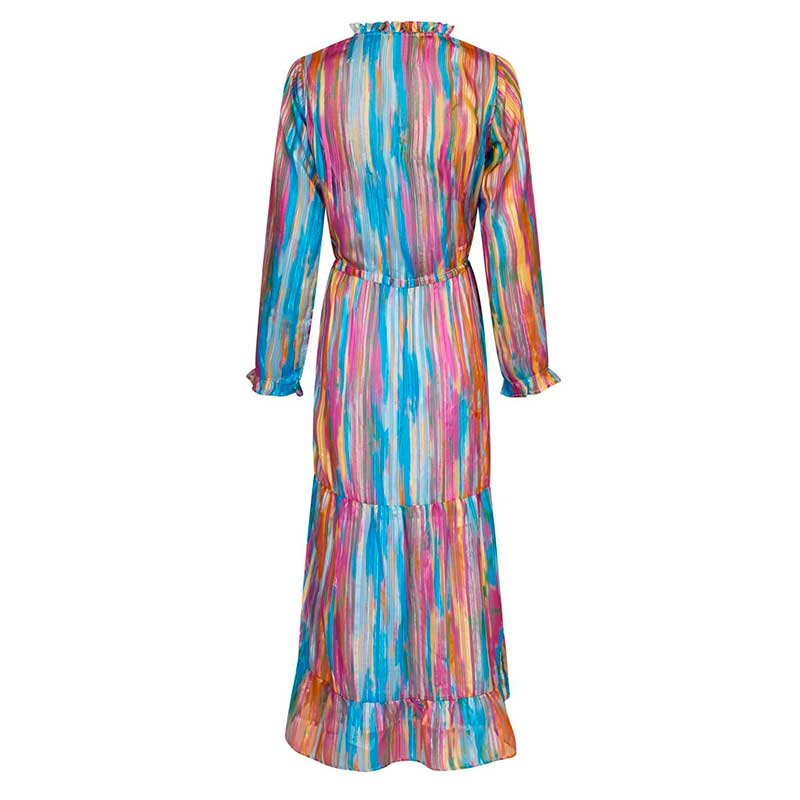 NEO NOIR SILO BLURRED STRIPE DRESS PINK