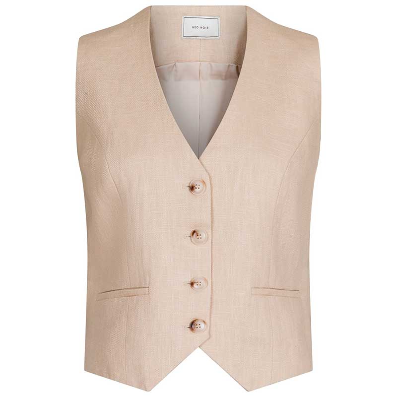 NEO NOIR VENDETTA HEAVY LINEN VEST SAND
