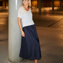 Neo Noir Yara Poplin Skirt Navy