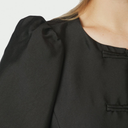 Neo Noir Anela Mandarin Dull Satin Blouse Black