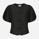 Neo Noir Anela Mandarin Dull Satin Blouse Black