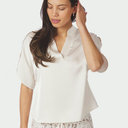 Neo Noir Anelle Heavy Sateen Blouse Pearl