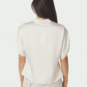 Neo Noir Anelle Heavy Sateen Blouse Pearl