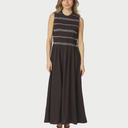Neo Noir Atika Deco Smock Dress Dark Brown